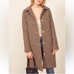 Reformation Brown Herringbone Jacket
